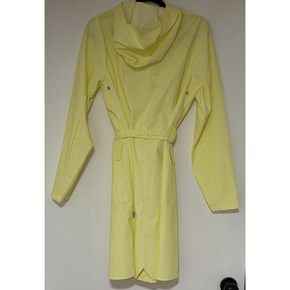 RAINS Curve Women’s Yellow Zip And Snap Closure Jacket Size Small NWT - Picture 3 of 13